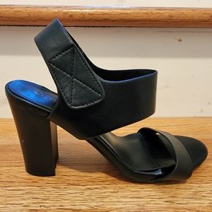 Black Dream Pairs Platform Sandal Four Inch Heels Velcro Closure Size 9 1/2
